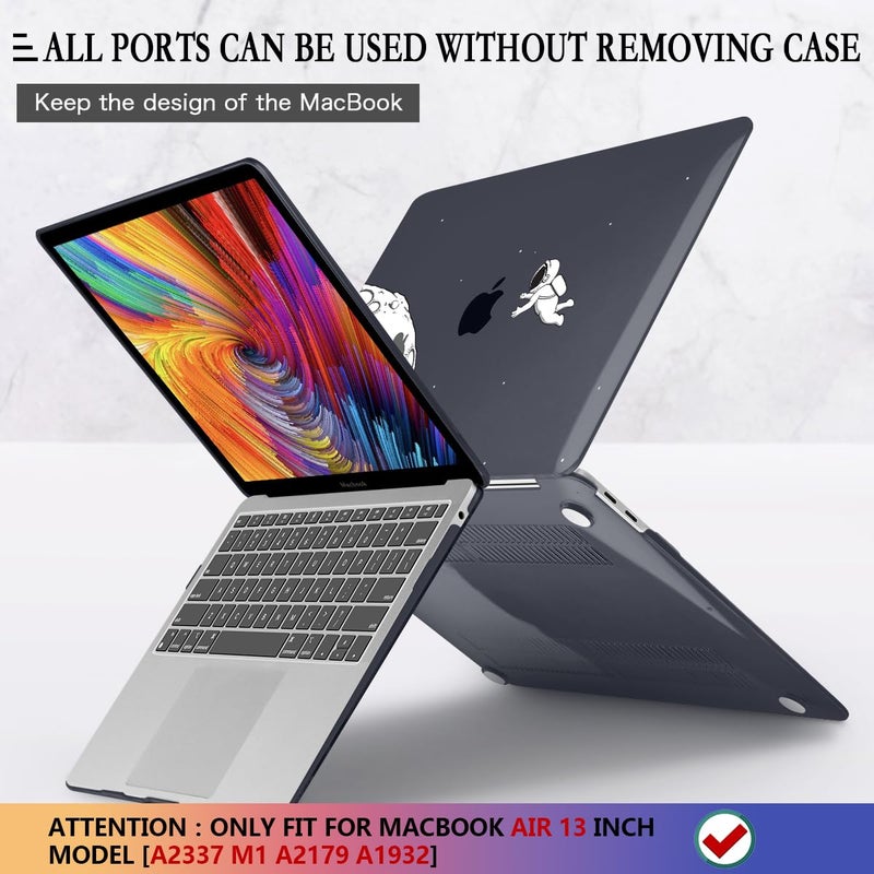 CISSOOK Case Compatible with MacBook Air 13 Inch 2021 2020 2019 2018 Release Model A2337 M1 A2179 A1932  Clear Black Hard Shell with Keyboard Cover for MacBook Air13 2020 with Touch ID  Astronaut - Image 5